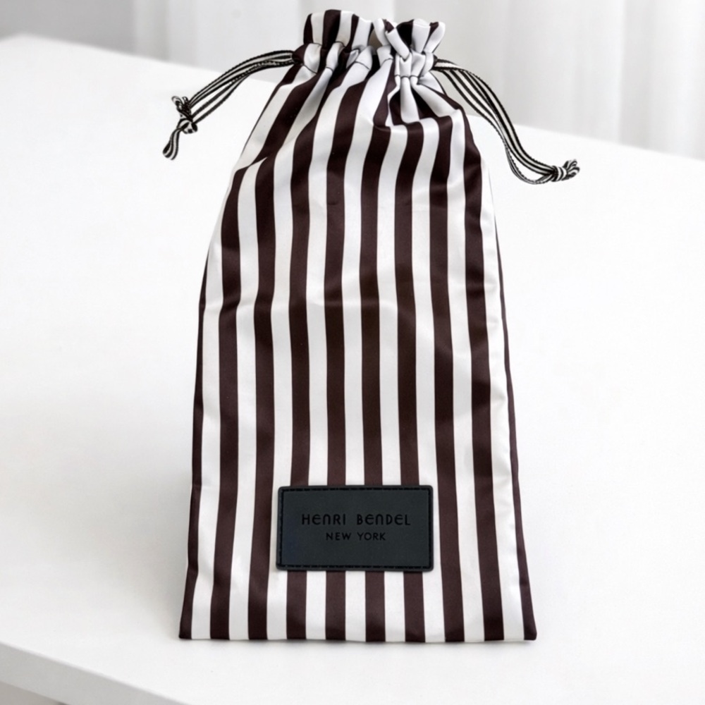 Henri Bendel Signature Brown Satin Striped Dustbag